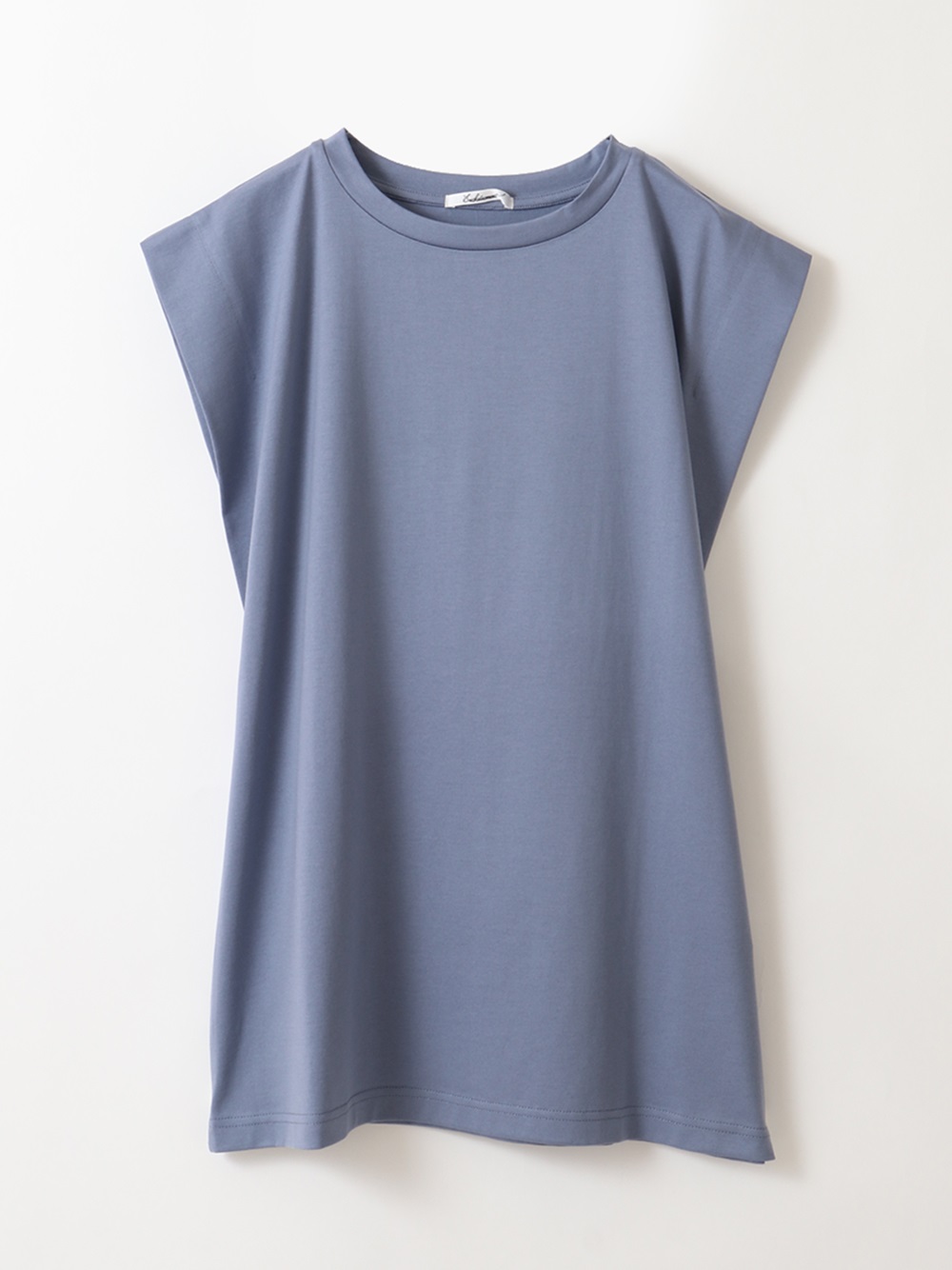 Cotton no sleeve Tshirt(72サックスブルー-１)