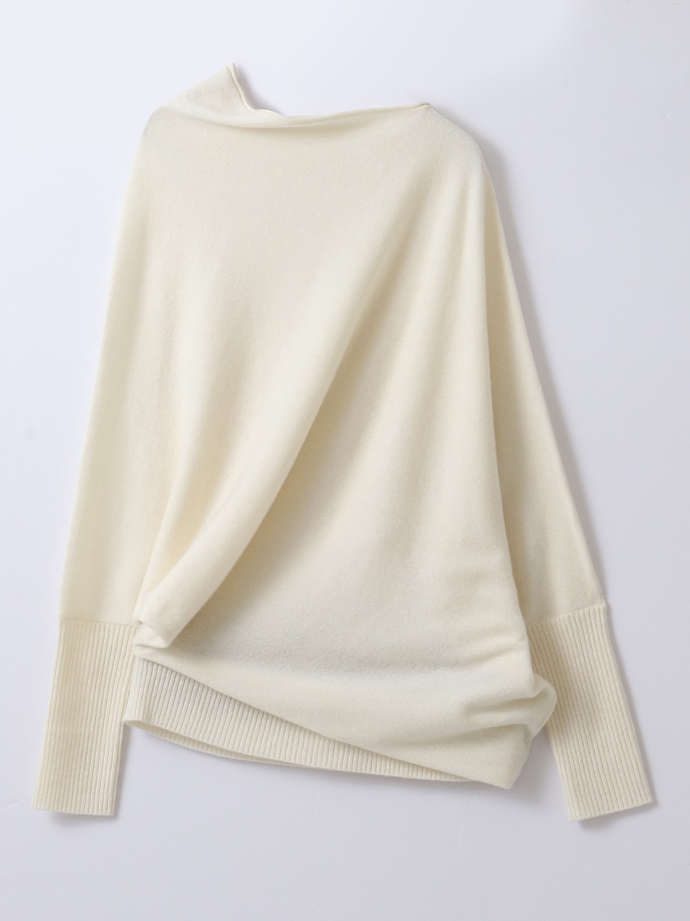 Asymmetric Knit Top(01オフホワイト-フリー)