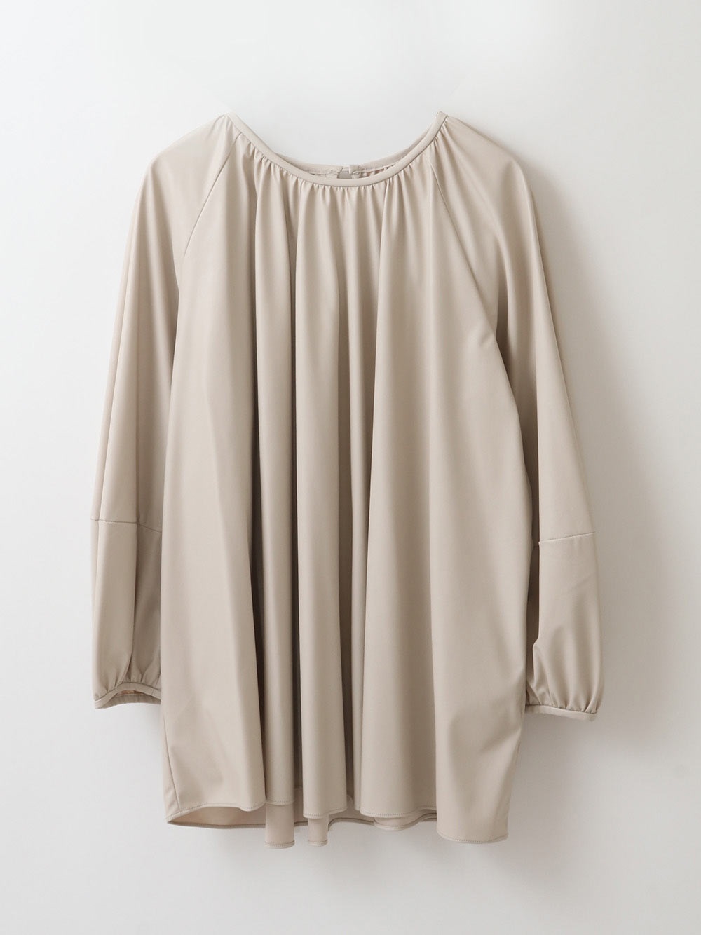 Eco Leather Gathered Top(12ライトグレー-３８)
