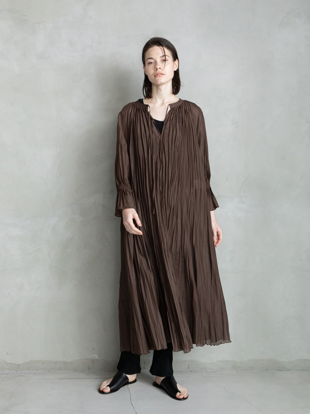 Silk Cotton Pleated Dress