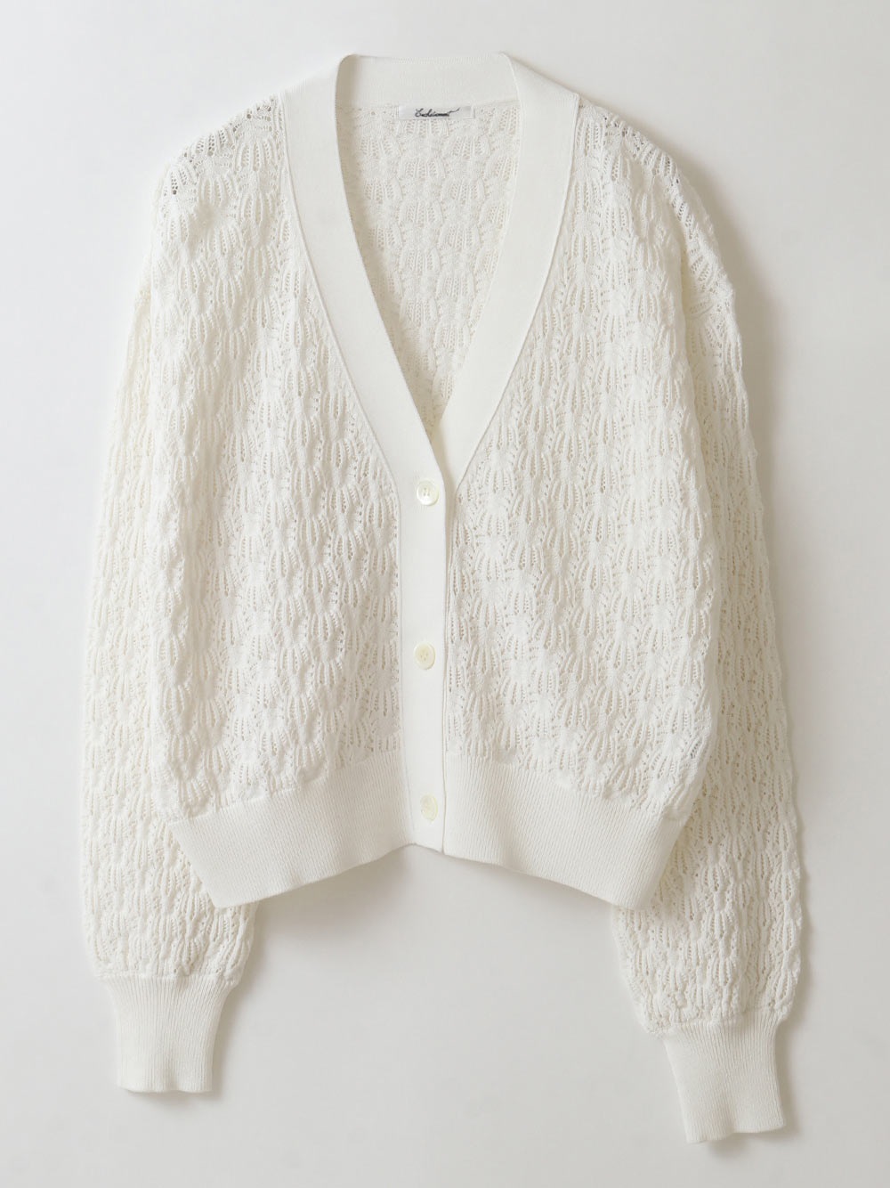 Lace Knit Cardigan(01オフホワイト-フリー)