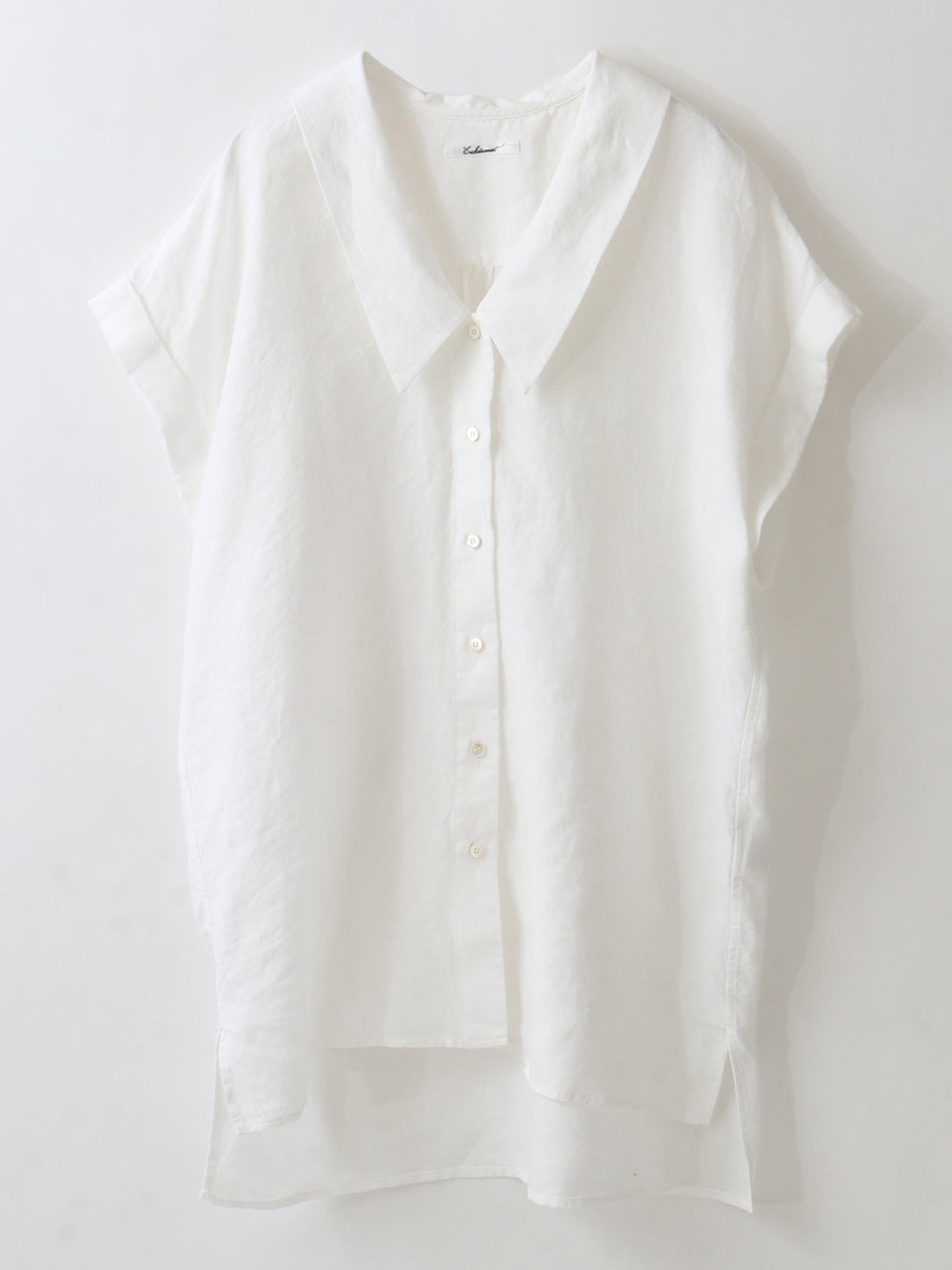 French Linen Big Collar Blouse(01オフホワイト-フリー)