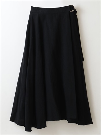 Linen Belted Wrap Skirt