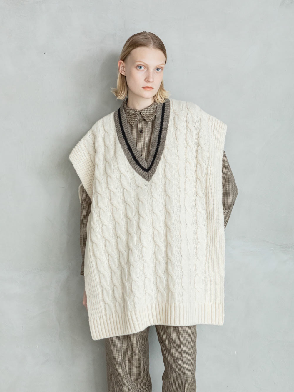 Lambswool Cable Poncho
