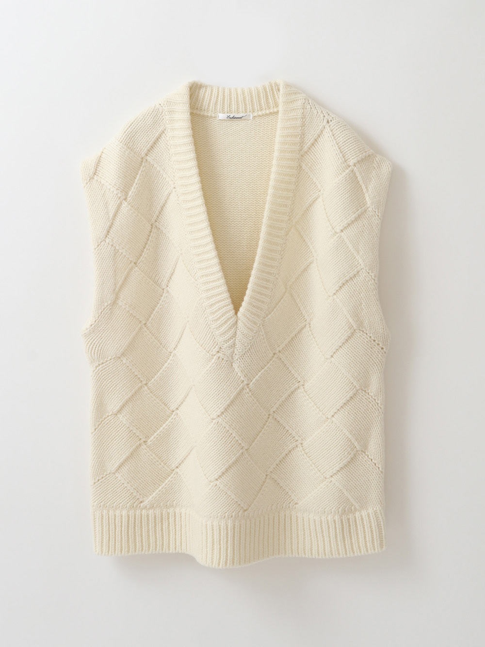 Block Knit Vest(01オフホワイト-フリー)