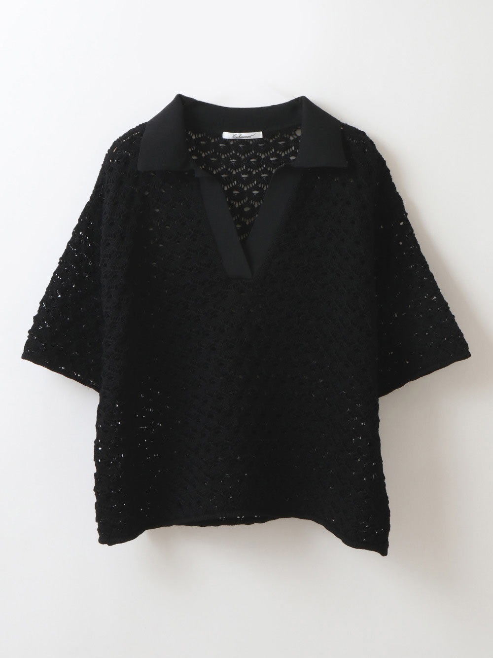 Lace Knit Polo Top(00ブラック-フリー)