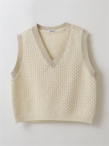 Pattern Knit Vest(01オフホワイト-フリー)