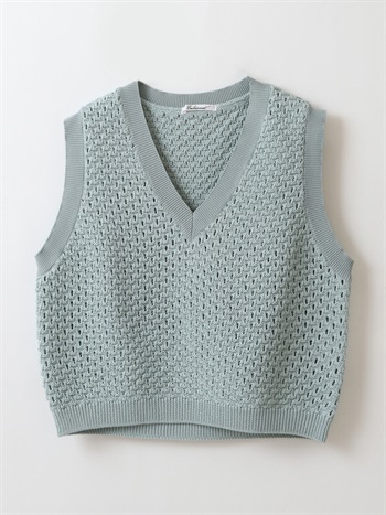Pattern Knit Vest(71ブルー-フリー)