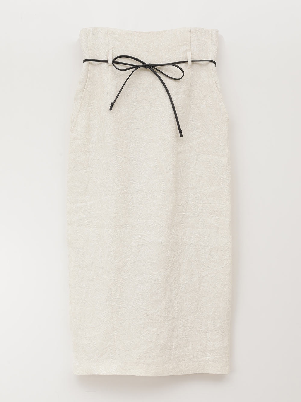 European Linen Jacquard Skirt(02ホワイト-フリー)