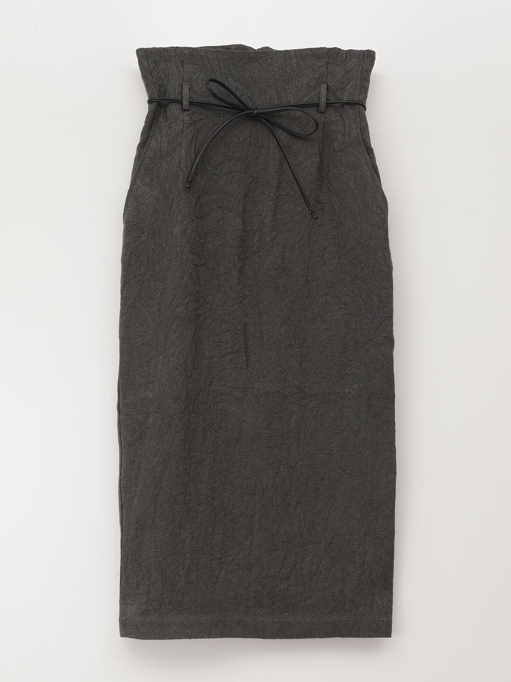 European Linen Jacquard Skirt(10チャコールグレー-フリー)