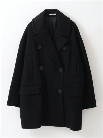 Cashmere Blend Pea Coat(00ブラック-フリー)