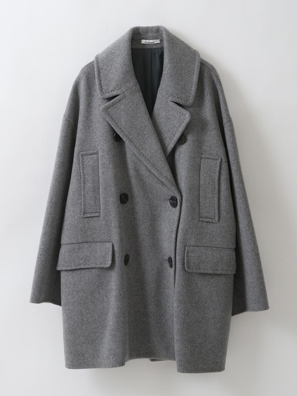 Cashmere Blend Pea Coat(10チャコールグレー-フリー)