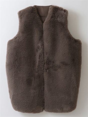 Faux Fur x Down Vest(85モカ-フリー)