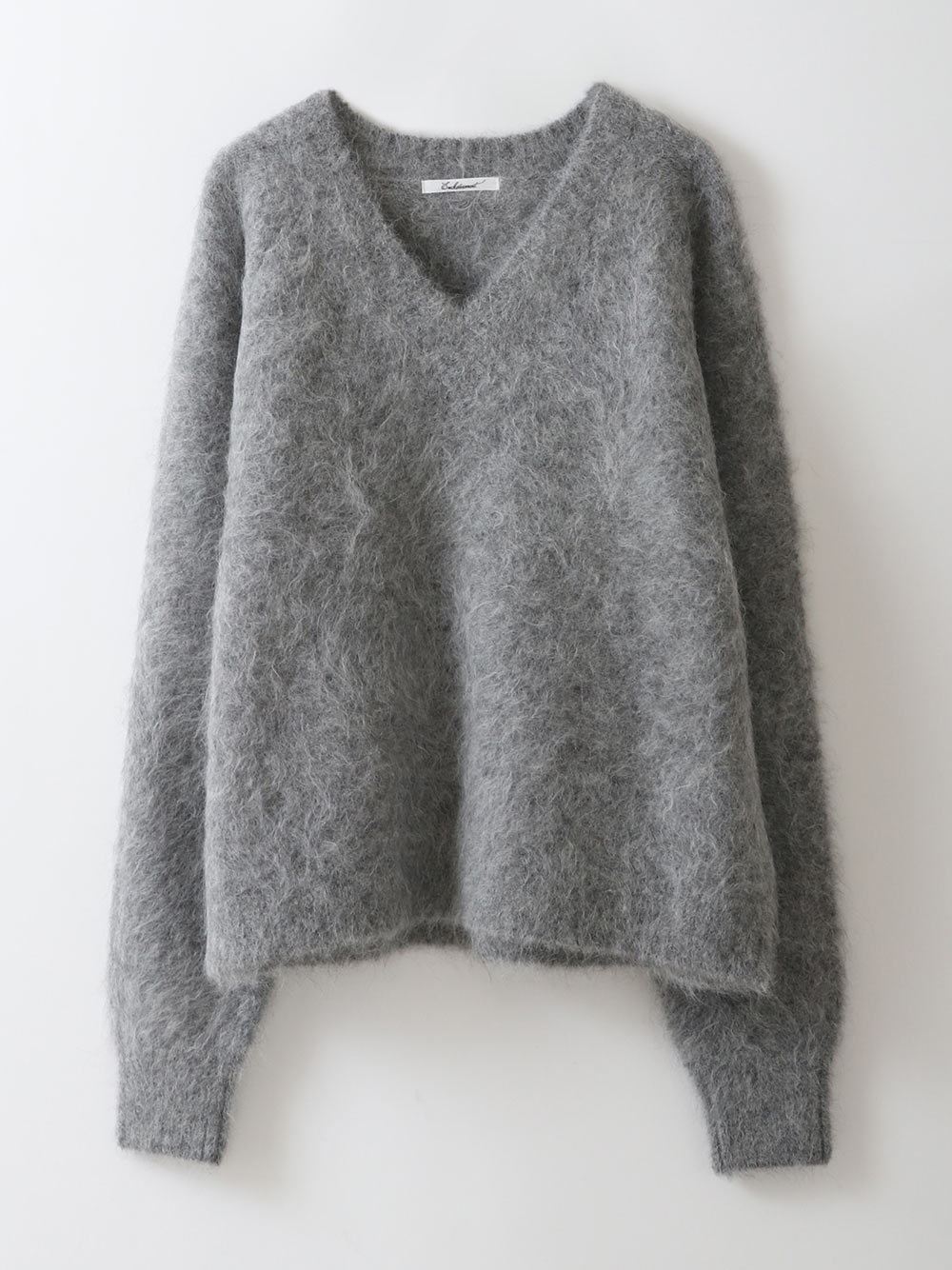 Alpaca Blend V Neck Knit [Preorder](10チャコールグレー-フリー)