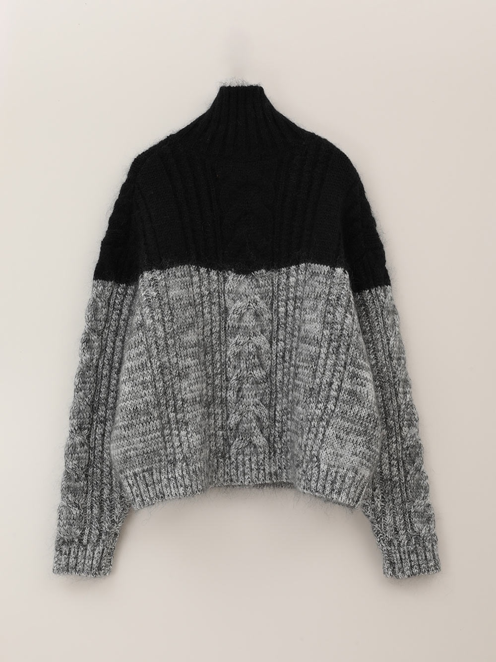 Bi Colored Cable Knit [Preorder](00ブラック-フリー)