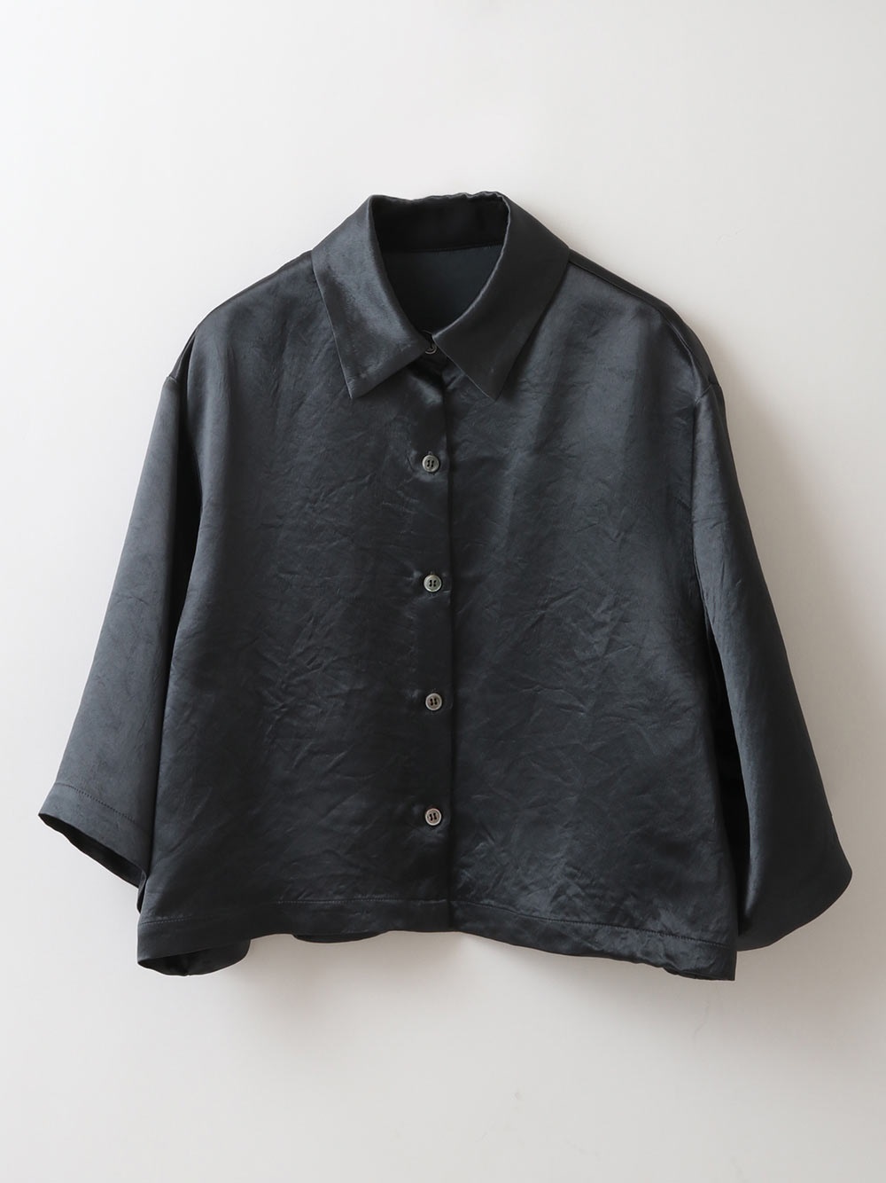 Satin Clopped Shirt(10チャコールグレー-フリー)