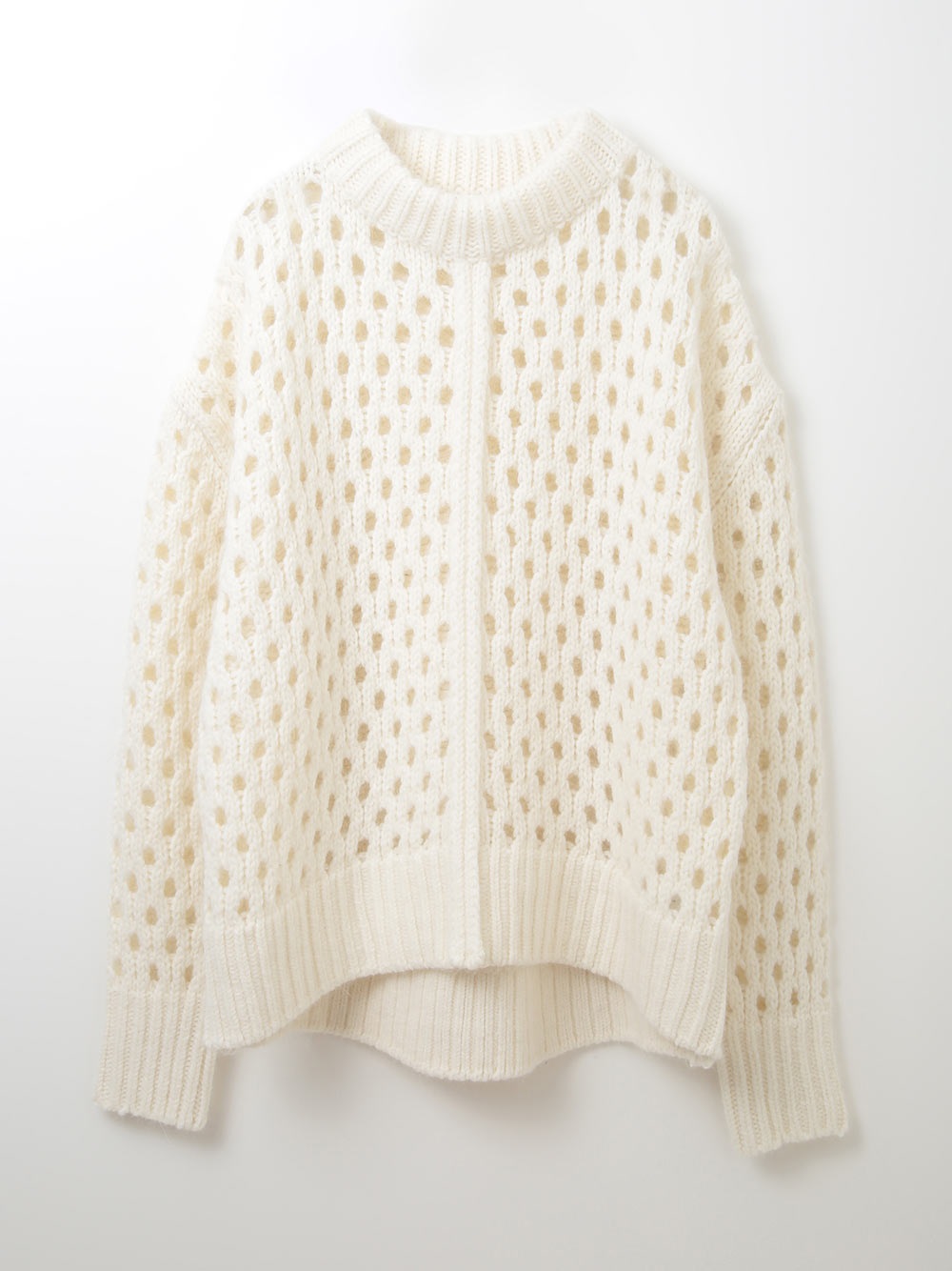 Wool Mesh Knit Pullover(02ホワイト-フリー)