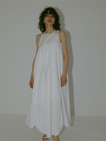 スリーブレスギャザードレス(01オフホワイト-フリー)