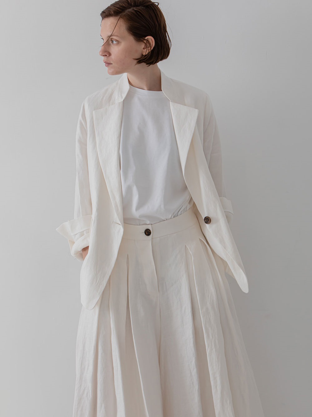Linen Tailored Jacket(02ホワイト-３６)