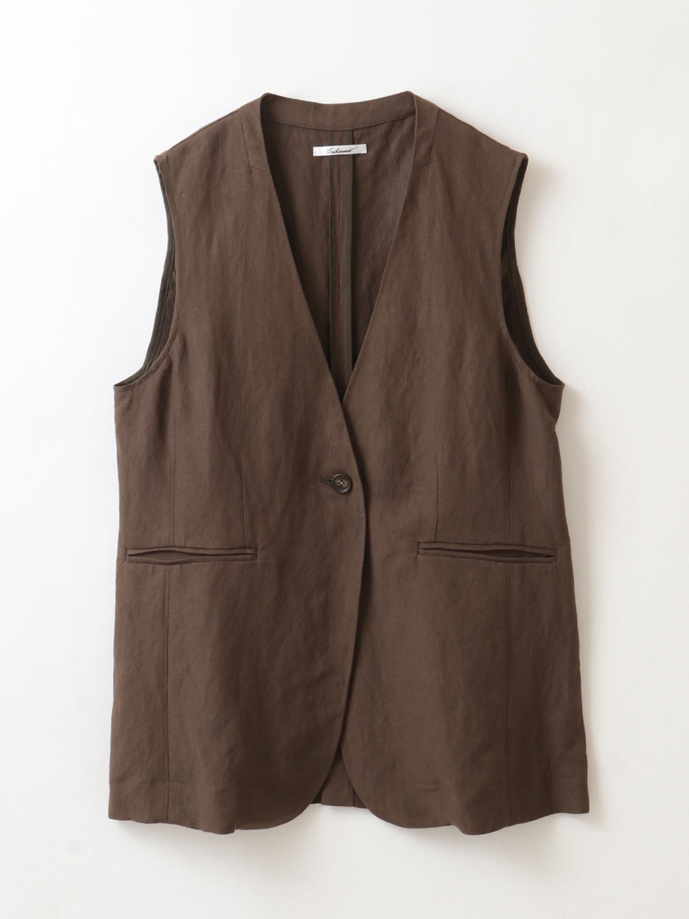 Linen Rayon Vest(84ブラウン系-フリー)
