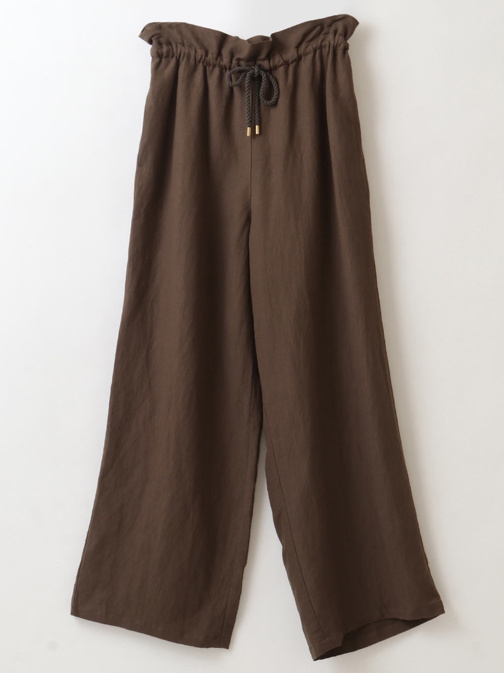 Linen Rayon Gather Pants(84ブラウン系-フリー)