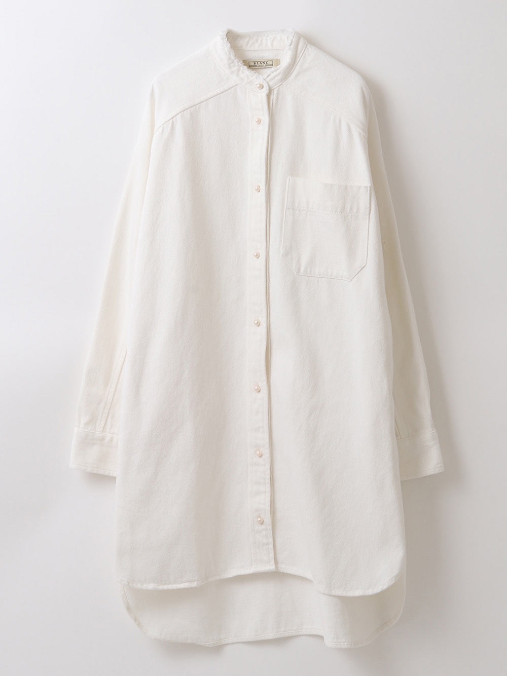 BLANK パールボタンチュニックシャツ(02ホワイト-フリー)