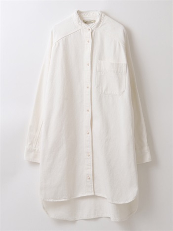 BLANC パールボタンチュニックシャツ(02ホワイト-フリー)